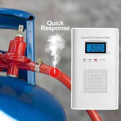 Plug in Combination Gas & Carbon Monoxide Detectors - Natural Gas Detectors & Carbon Monoxide Alarm for Home, Co Detector & Gas Detectors with Digital Display,Holds 9V Battery (not Included)