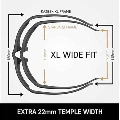 EDGE Kazbek XL Wrap-Around Safety Glasses, Anti-Scratch, Non-Slip, UV 400, Military Grade, ANSI/ISEA & MCEPS Compliant