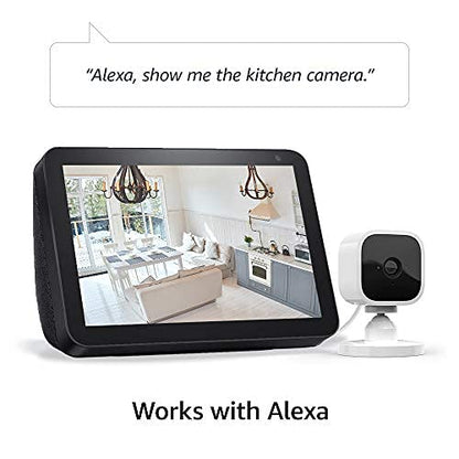 Blink Mini - Compact indoor plug-in smart security camera, 1080p HD video, night vision, motion detection, two-way audio, easy set up, Works with Alexa – 2 cameras (Black)