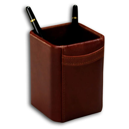Dacasso Mocha Leather Pencil Cup