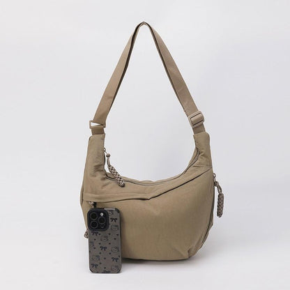 Nylon Crescent Crossbody Bag for Women Shoulder Tote Handbag Casual Sling Bag Dumpling Purse Bag for Outdoor Travel