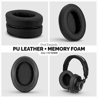 Angled Ear Pads Cushion for Brainwavz HM5, Turtle Beach Force X11, HD280 pro, Monoprice 8323, HifiMan, AKG, Sony, M50X M40X ATH M Series and More Large Headphone Replacement Earpad