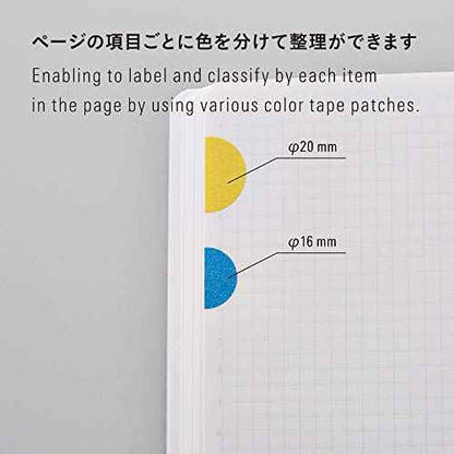 Stalogy S2222 S2 Masking Tape Patches: 0.8" diameter / 15 dots per sheet / 10 sheets per pack / 20mm wide, Shuffle Pale