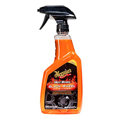 Meguiar's Hot Rims Black Wheel Cleaner, Deep Foaming Gel Specially Formulated to Effectively Clean Matte, Gloss, Satin, and Chrome Black Wheels, 24 Oz Spray Bottle