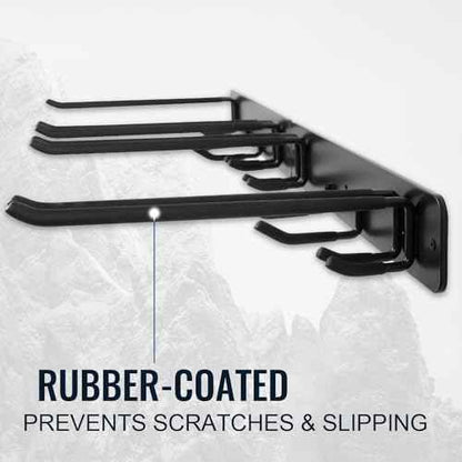 Wall Mount Ski Storage Rack,Garage Snowboard Storage Organizer 4 Pairs Metal Hooks Indoor Outdoor System Organization (Black 1pack)