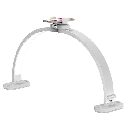 Welinspift 45W Half Moon LED Arch Lamp with Phone Holder, Dimmable 3000K-6500K, Black, Model ML-800A