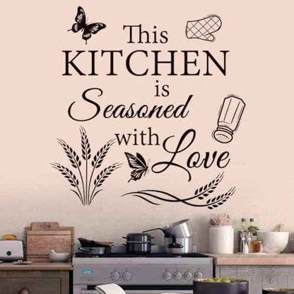 3 Set Kitchen Wall Decals Vinyl Wall Sticker Peel and Sticker Wall Decor for Dining Room Kitchen Home Restaurant.
