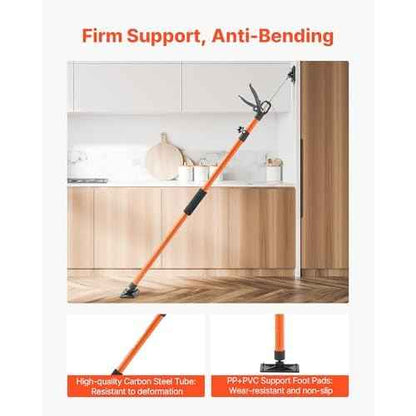 VEVOR Cabinet Jack Support Pole, 2-Pack, 45.7-114.2 Inch Steel Telescopic Quick Support Rod, Adjustable 3rd Hand System up to 154 lbs Capacity for Installing Cabinets, Lifting Drywall, Cargo Bars