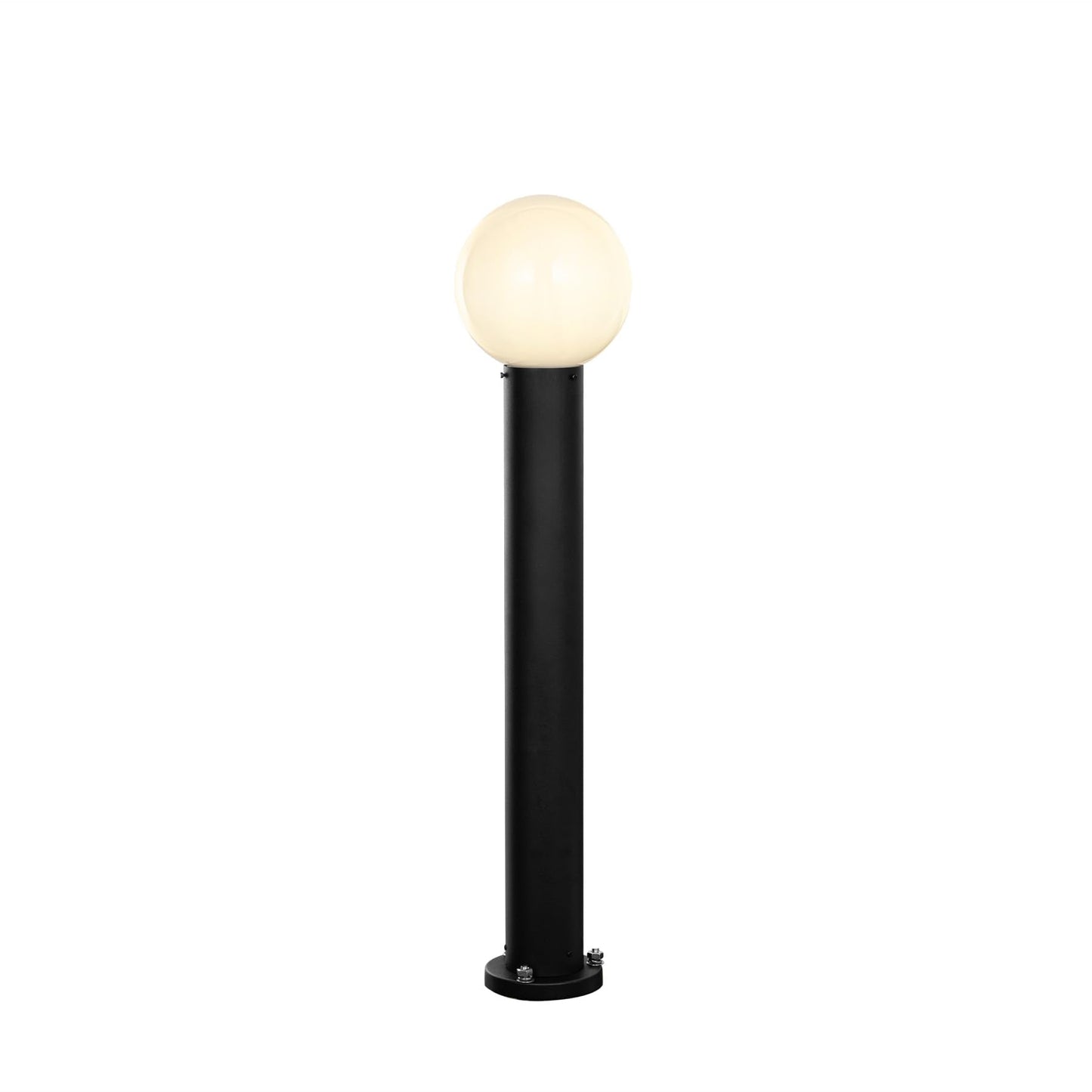 Lucande 35.5" Outdoor Post Light, Modern Outside Bollard Light with Opal Glass Globe, Black Aluminum Pathway Lamp Post Light for Walkway Driveway Patio Garden, Hardwired, E26 Bulb Not Included