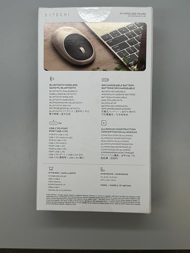Satechi M1 Wireless Bluetooth Mouse, USB-C Rechargeable, Compact & Portable, for MacBook Air/Pro M4, iPad Air/Pro M4/M3, iPad mini, Mac mini, iMac & Windows - Space Gray