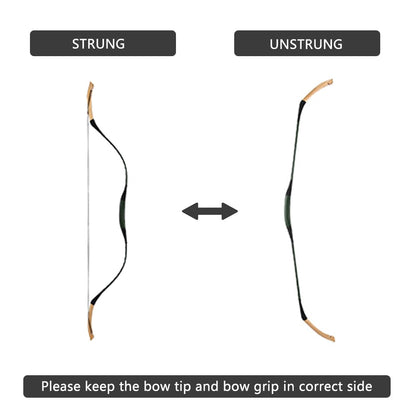 AF Archery 53" Fiberglass Recurve Bow Traditional Horse Bow (40LBS)