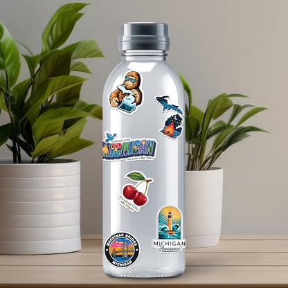 Michigan State Travel Stickers 50 Pieces Vinyl Waterproof Decal for Laptop Water Bottle Phone Car Window Bike Motorcycle Stakeboard Scrapbook Sticker Gifts