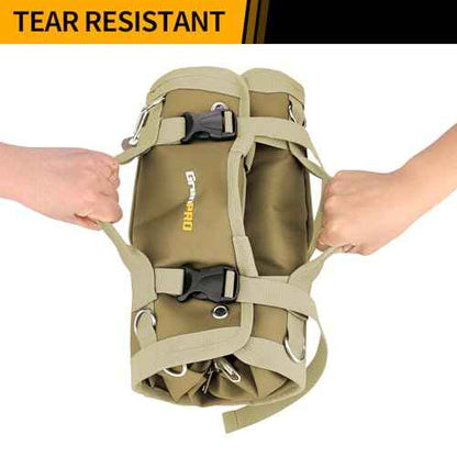 Tool Bag Roll Up, Tool Roll Portable Foldable Tool Storage with 2 Detachable Pouches, Soft Rollable Tool Pouch for Mechanics, Electricians, DIY, Gifts for Dad, Men Birthday Gift, Khaki