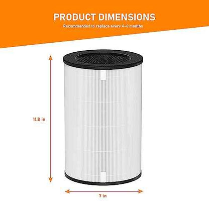 AP-T30 True HEPA Replacement Filter Compatible with HoMedics AP-T30 AP-T30WT AP-PET35 AP-PET35-WT Air Cleaner Purifier, Part# AP-T30FL AP-PET35FL, 2 Pack