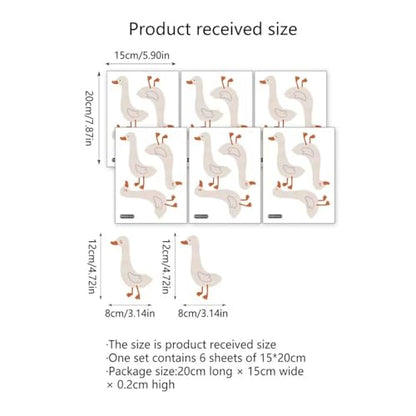 Runtoo Boho Animal Wall Decals Geese Duck White Wall Stickers Living Room Bedroom Bathroom Kids Nursery Wall Decor