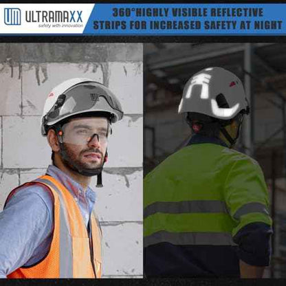Safety Helmet with Build-in Visor, Hard Hat with Vented Design, ANSI Z89.1 Certified, Ideal for Industrial and Construction