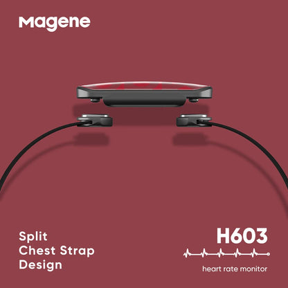 Magene H603 Chest Strap Heart Rate Monitor, ANT+ and Bluetooth Compatible with Fully Adjustable Strap, iPhone & Android Compatible