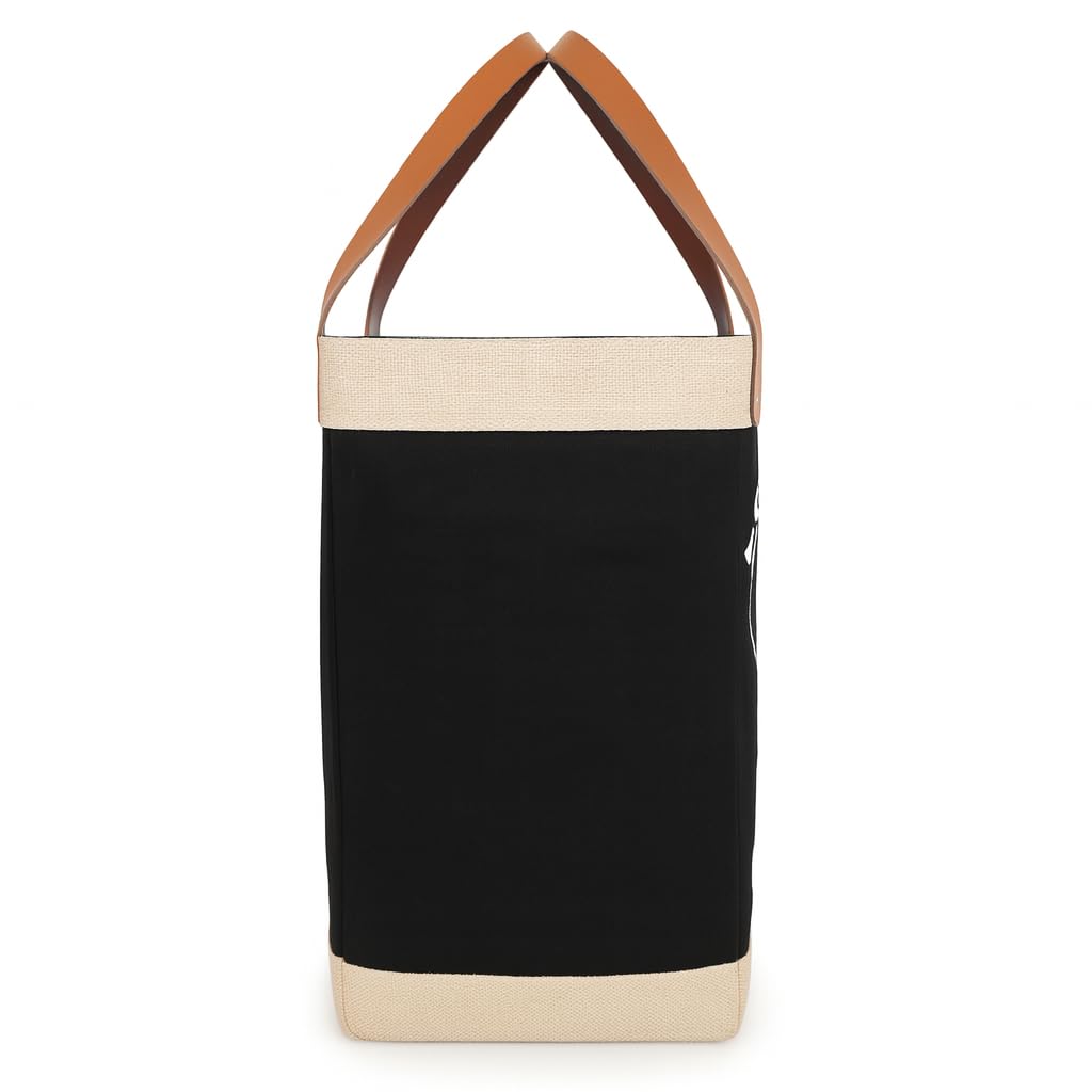 Farmers market shopping bag, Premium Jute, Cotton and Canvas with Leather Handles, Extra Wide for Grocery, Shopping, Beach and Outing, Eco Friendly Tote