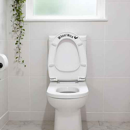 Funny Cock Toilet Stickers, Whoa Nice Toilet Sticker Decal, Waterproof Vinyl Wall Art Sign Decor, Removable Self-Adhesive Toilets Seat Quote Murals for Restroom Door Seat Decoration, Accessories
