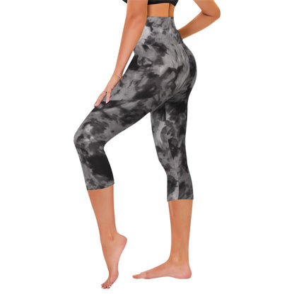 TNNZEET Capri Leggings for Women - Tummy Control Black Leggings with Pockets High Waisted Yoga Pants Workout Cycling Leggings