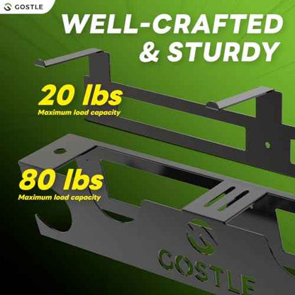 2 Bay Angle Grinder Holder with Discs Hook Rack, Grinders Power Tools Holder Storage Rack, Wall Mount Organizer Bracket for Cutters Polishers with Cord Hanger and Hooks