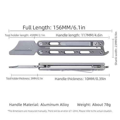 Titanium Utility Knife with Clip Mini Pry Bar EDC Box Cutter Flipper Pocket Knife For Outdoor