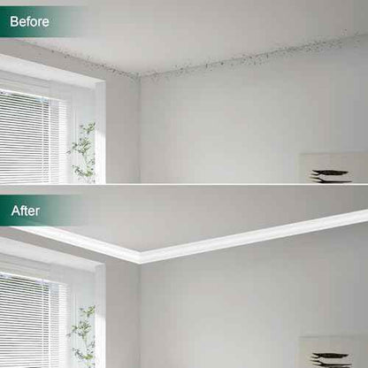 Ceiling Crown Molding Trim 10-Pack 46.9Ft in Total Length, with Base Decorative Ceiling Molding Bars -Install with Glue or Screws, White (Adhesive not Included)