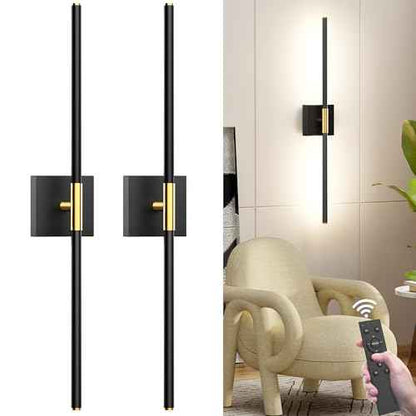31.5 Inch Battery Operated Wall Sconce Set of Two, 8000mAh USB Rechargeable Wall Sconce with Remote Control, 360¡ÆRotate Dimmable 3000K-6000K LED Wall Lights for Living Room, Hallway, Bedroom, (2 Pack)