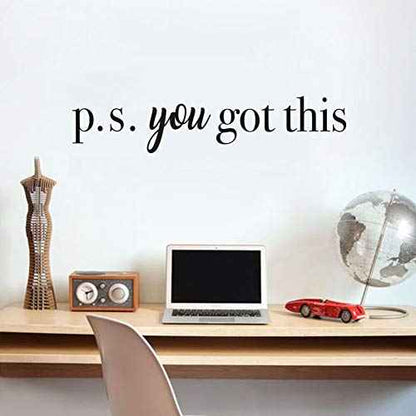 IARTTOP You Got This Wall Decal,Inspirational Quote Positive Attitude Wall Sticker for Bathroom Mirror Bedroom Decor, Motivational Family Lettering Stickers Decoration, Mirror Decals Bathroom,Black