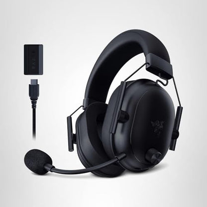 Razer BlackShark V2 HyperSpeed Wireless Gaming Headset: 280g Lightweight - THX Spatial Audio - Bendable Mic - 50mm Drivers - 2.4GHz, Bluetooth or USB - 70 Hr Battery w/USB Type C Charging - Black
