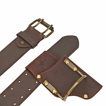 TOURBON Leather Tool Holder Plier Pouch Steel Loop Hammer Holster for 2-inch Wide Tool Belt