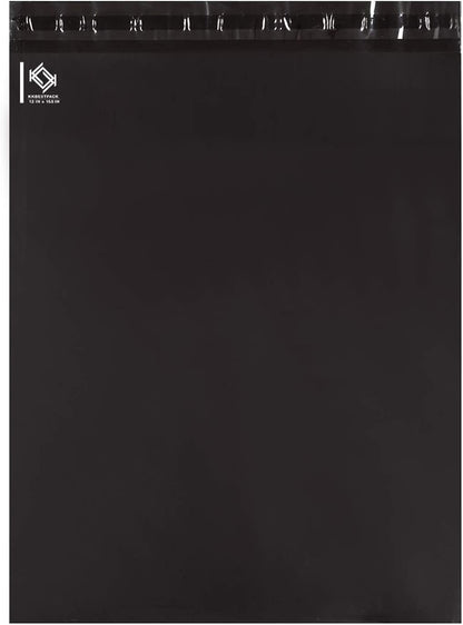 KKBESTPACK 100 Pcs 12x15.5 Poly Mailer Envelopes Shipping Bags Self Adhesive Waterproof Bags (Black), 12 x 15.5