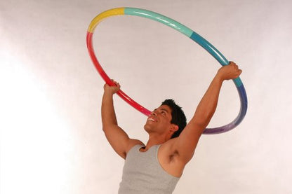 Weighted Hula Hoop, Trim Hoop 4B - 4 lb Large, Weight Loss Fitness Sports Hoop with No Wavy Ridges (Rainbow Colors)