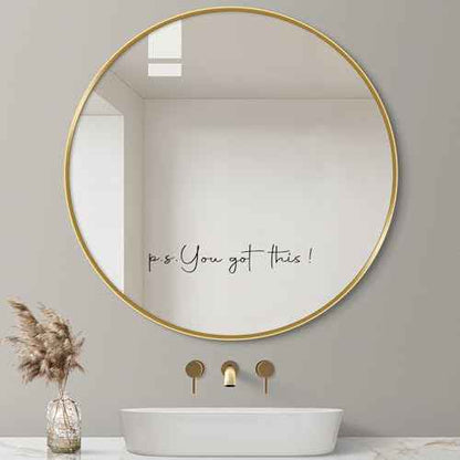 You Got This, Mirror Decal Vinyl Decal, Bedroom Wall Decals, Mirror Sticker for Girls, Positive Affirmation Sticker for Girls Room, Bathroom Shower Door Decals, 11x1.8 inch (Without Mirror)