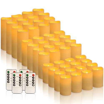 48-Pack LED Flameless Candles with Remote Control - Perfect for Home, Parties, and Special Occasions - Create a Magical Ambiance Effortlessly(Three Sizes)