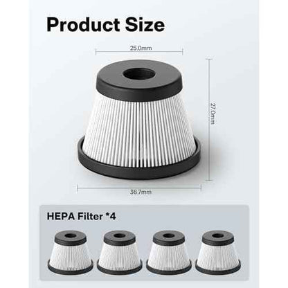 HOTO 4 PCS Filter Replacement for HOTO Compressed Air Capsule Only, Not for Autocare Air Duster