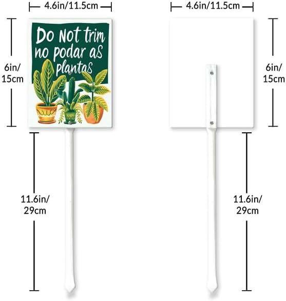 Uptell Do Not Trim No Podar As Plantas Yard Signs with Stakes Aluminum Sign for House/Front Door and Business Outdoor Decoration 7x8.8 Inch