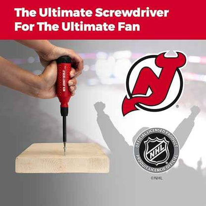 MEGAPRO¢ç NHL¢ç Team Edition Multi-bit Screwdriver | Officially Licensed NHL¢ç Gear | Durable, Ergonomic, Pro-Grade Screwdriver (New Jersey Devils¢ç)