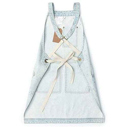 Jeanerlor - Cotton Denim Apron with Pockets Cooking Kitchen Hairdressing Aprons for Women & Men 2 Size