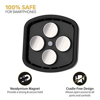 Scosche MMWSM-2PKXCES0 MagicMount Select Magnetic Car Phone Holder Mount for iPhone and Android - 2 Pack - Secure Magnetic Cell Phone Mount for Car Window or Dash - Universal 360° Adjustable Head