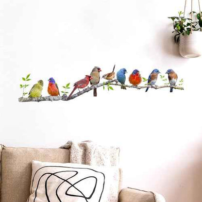 Bird On Branch Wall Decals,Removable Creative Bird Wall Stickers,DIY Vinyl Art Murals for Boys Girls Kids Bedroom Living Room Nursery Decoration (F483)