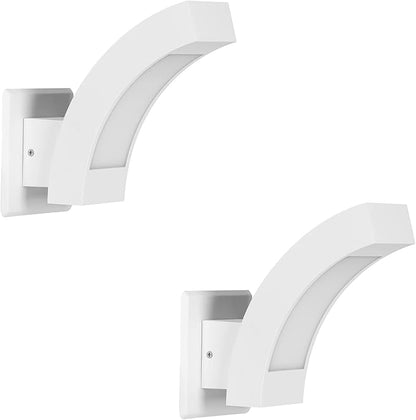 2 Pack LED Porch Light White Outdoor Wall Lights for Garage Patio IP54 Waterproof 600LM Modern Exterior Wall Mount Lamp IP54 Waterproof