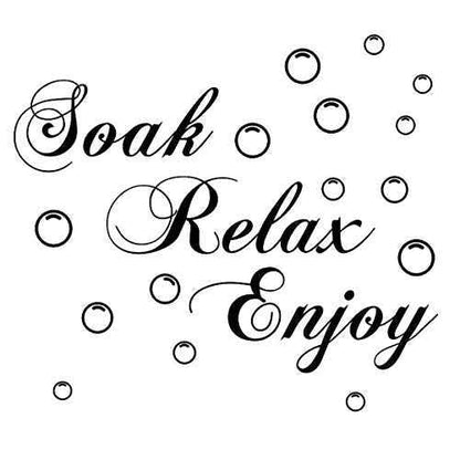 ADECALS Soak Relax Enjoy Wall Decal, Black Vinyl, Typographic Quote Wall Art for Home Bathroom (23.6''x11.8'')