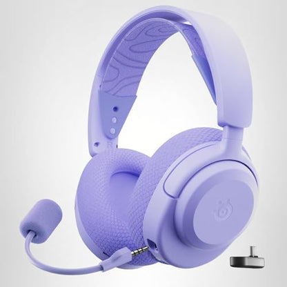 SteelSeries Arctis Nova 3P Wireless Multi-Platform Gaming Headset — Mobile App Control — 40 HR Battery — Neodymium Magnetic Drivers — 2.4GHz/Bluetooth — PS5, PS4, PC, Switch, Mobile — Lavender