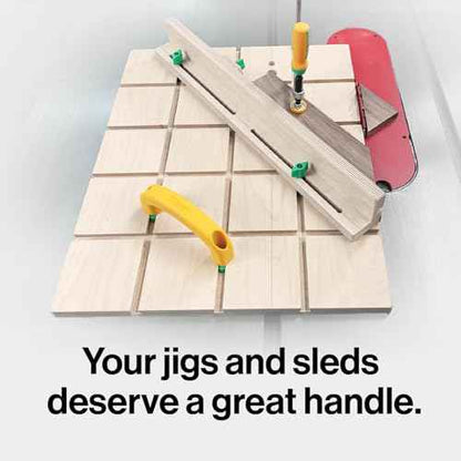 MICROJIG Zeroplay 360 Sled Kit and Matchfit Jig Handle for Table Saw Sleds, Miter Slot, Includes Project Plans and Drill Template for Mounting
