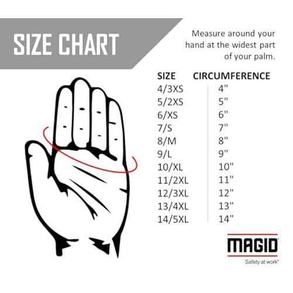 MAGID T-REX Flex Series ANSI Cut Level A9 Knit Impact Glove, 1 Pair, NitriX Palm, Size 9/L, Black & Green, TRX795