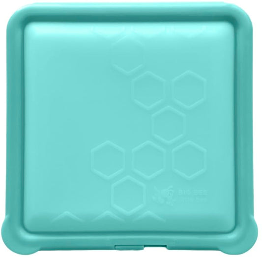 Big Bee, Little Bee - SoftShell Reusable Silicone Food Storage Container with Connected Clamshell Lid, Easy to Clean, Snaps Closed, Microwave, Freezer & Dishwasher Safe (Grape)