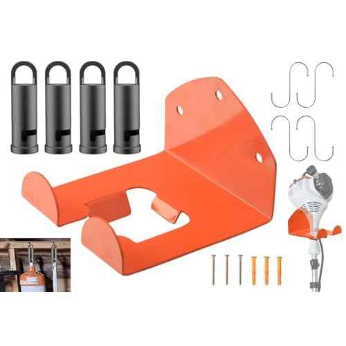 1 Pack Trimmer Rack Suit + 4 Pack Heavy Duty Garage Storage Hooks, Garage Storage | Organizer Trimmer Rack Garden Power Tool Hanger for Sti-hl Kombi Weedeater, Grass Trimmer, Garage | Hedge Trimmer