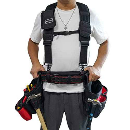 MELOTOUGH Padded Tool Belt with D ring for men construction Strong Durable Double Metal Roller Buckle,adjustable waist 44'-53'thick confortable foam padding (XXL)