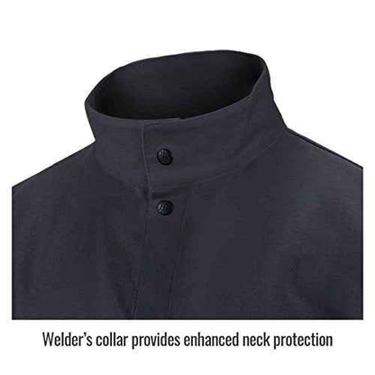 Black Stallion FBK9-30C Flame-Resistant Cotton Welding Jacket, Black, X-Large